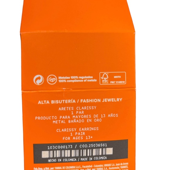 24k Gold-Plated Post Earrings By Yanbal - Aretes Joyas Para Mujer - Picture 5 of 7